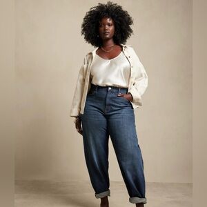 Banana Republic High Rise Barrel Fit Jeans Size 33